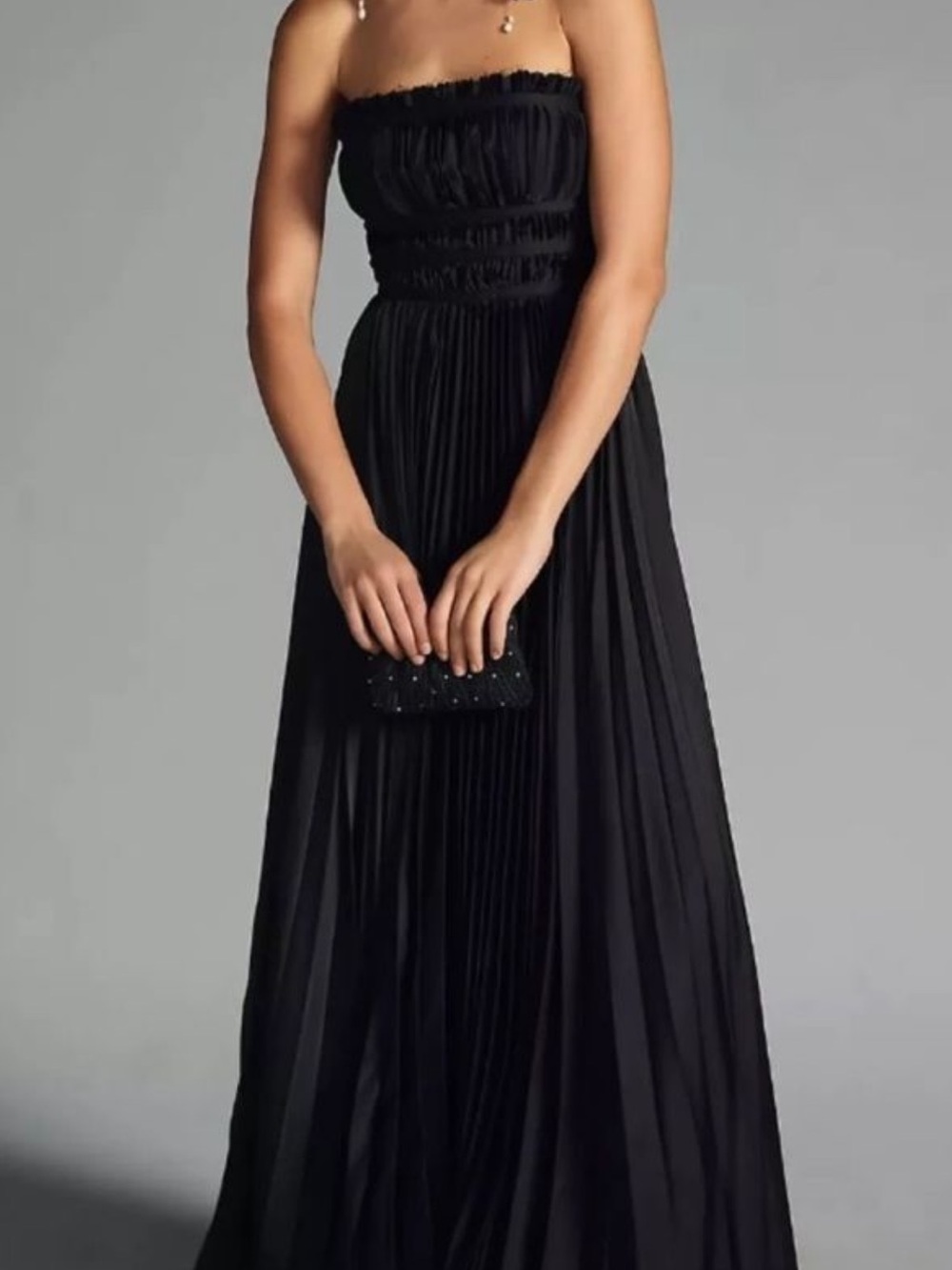Taylor Strapless Black Formal Blacktie Maxi Dress